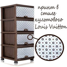 Комод Elif пластиковий, з малюнком Louis Vuitton