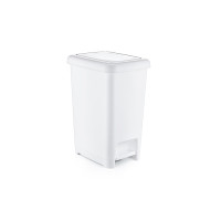 Мусорное ведро Dunya Plastik 1041, с педалью, белое (10 л)